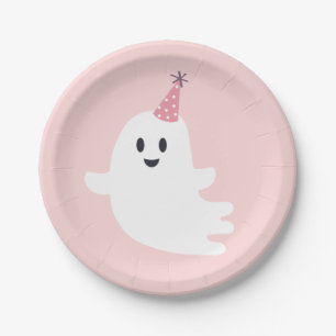 Spooky One Halloween Cute Ghost 1st Birthday Paper Plate