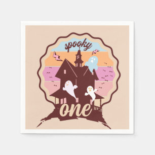 Spooky One Halloween First Birthday Ghost Party   Napkin