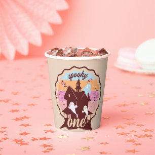 Spooky One Halloween First Birthday Ghost Party Paper Cups