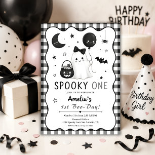 Spooky One Halloween First Birthday Girl Invitation