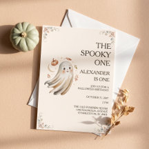 Spooky One Halloween First Birthday Invitations