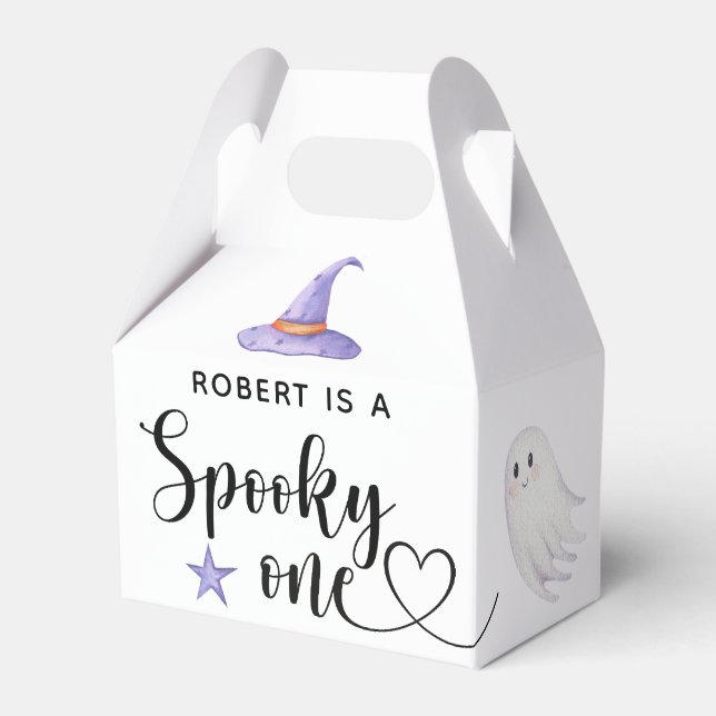 Spooky One Halloween First birthday party Favor Box (Front Side)