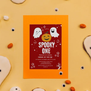 Spooky one Halloween first birthday party Invitati Invitation