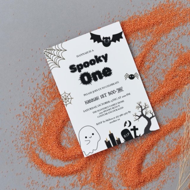 Spooky one Halloween first birthday party Invitation (Creator Uploaded)