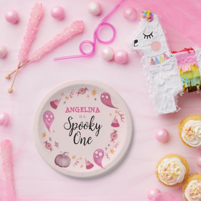 Spooky One Halloween First Birthday Party  Paper Plate (Party)