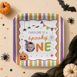 Spooky One Halloween Ghost Birthday Paper Plates