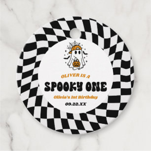 Spooky One Halloween Retro 1st Birthday Party Favour Tags