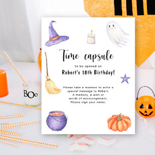 Spooky One Halloween Time Capsule 1st birthday Poster