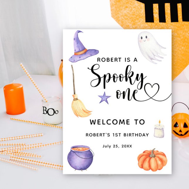 Spooky One Halloween Welcome to 1st Birthday Poster (Creator Uploaded)