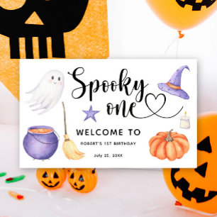 Spooky One Halloween Welcome to 1st Birthday Poster