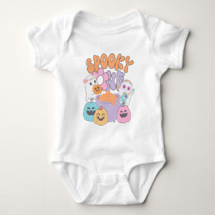 Spooky One Hippie Halloween Ghost Baby Bodysuit
