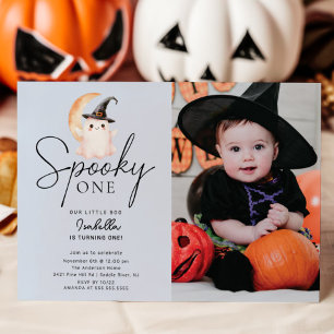 Spooky One Photo Birthday Invitation