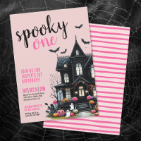Spooky One Pink Halloween 1st Birthday