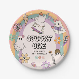 Spooky One Retro Fun Halloween 1st Birthday Party  Paper Plate