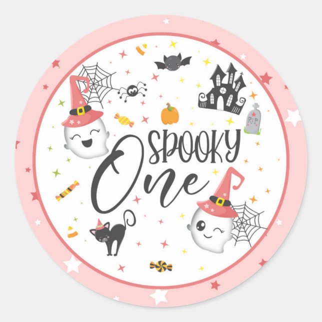 Spooky One Sticker - Pink (Front)