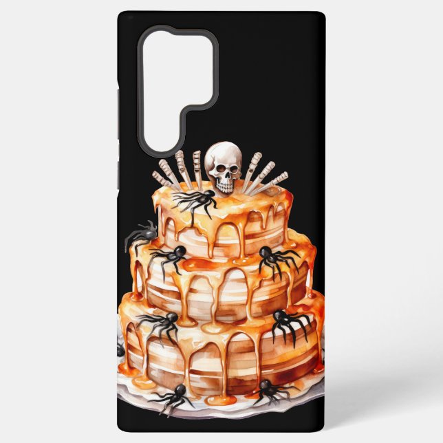 SPOOKY ORANGE HALLOWEEN LAYER CAKE SAMSUNG GALAXY S22 ULTRA CASE (Back)
