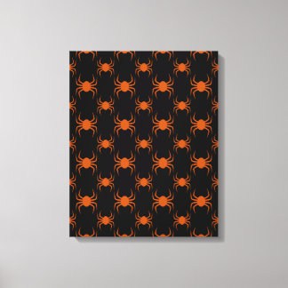 Spooky Orange Spiders Canvas Print
