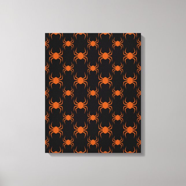 Spooky Orange Spiders Canvas Print (Front)