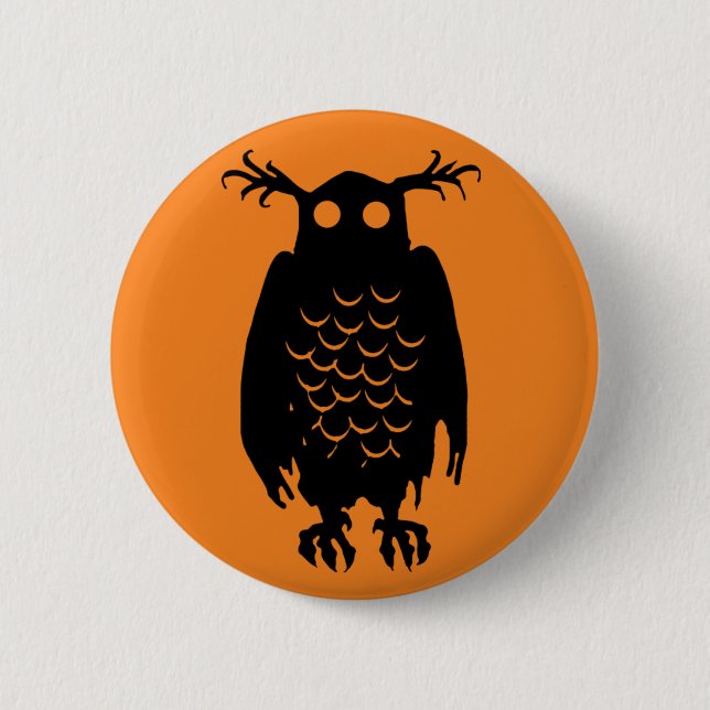 Spooky Owl 2 Inch Round Button (Front)