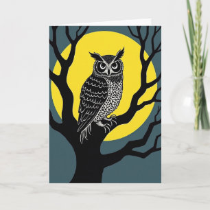 Spooky Owl Moon Card