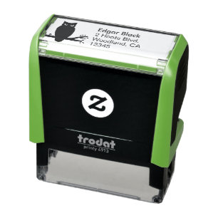Spooky Owl Silhouette Return Address Self-inking Stamp