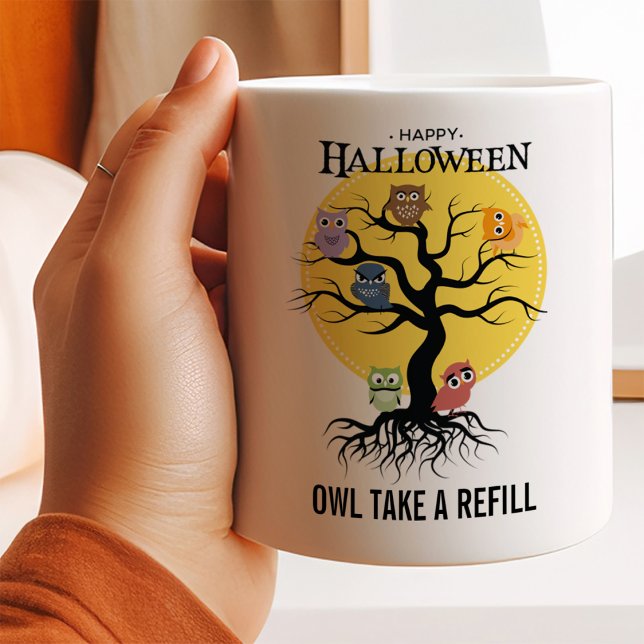 Spooky Owls Family Tree Halloween Coffee Mug (Creator Uploaded)