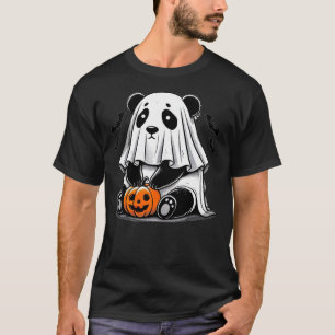 Spooky Panda Wearing A Ghost Halloween Costume Fun T-Shirt
