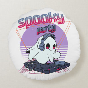 Spooky Party Halloween Round Pillow