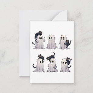  Spooky Pastel Gothic Ghosts Black Cats Halloween  Card