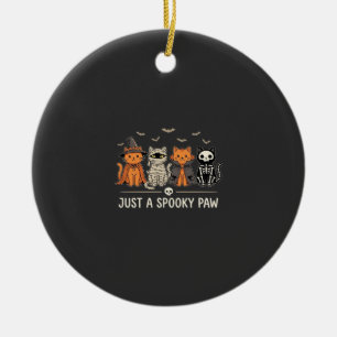 Spooky Paw Halloween Cat Costume Vector Design_1 Ceramic Ornament