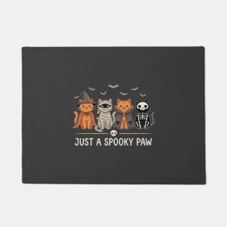 Spooky Paw Halloween Cat Costume Vector Design_1 Doormat
