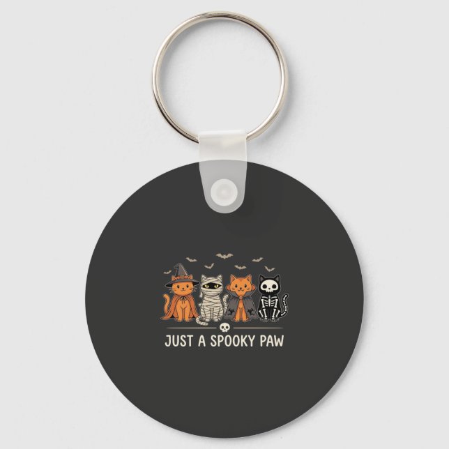 Spooky Paw Halloween Cat Costume Vector Design_1 Keychain (Front)