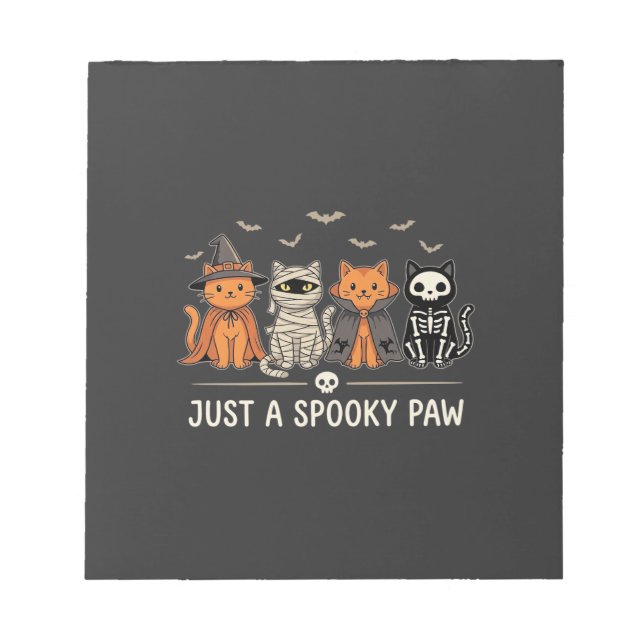 Spooky Paw Halloween Cat Costume Vector Design_1 Notepad (Front)