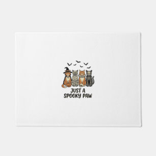 Spooky Paw Halloween Cats Vintage Shirt Design_1 Doormat