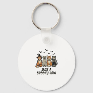 Spooky Paw Halloween Cats Vintage Shirt Design_1 Keychain