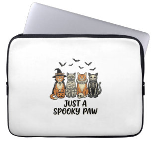 Spooky Paw Halloween Cats Vintage Shirt Design_1 Laptop Sleeve