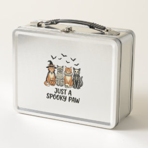 Spooky Paw Halloween Cats Vintage Shirt Design_1 Metal Lunch Box