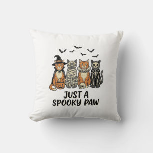 Spooky Paw Halloween Cats Vintage Shirt Design_1 Throw Pillow