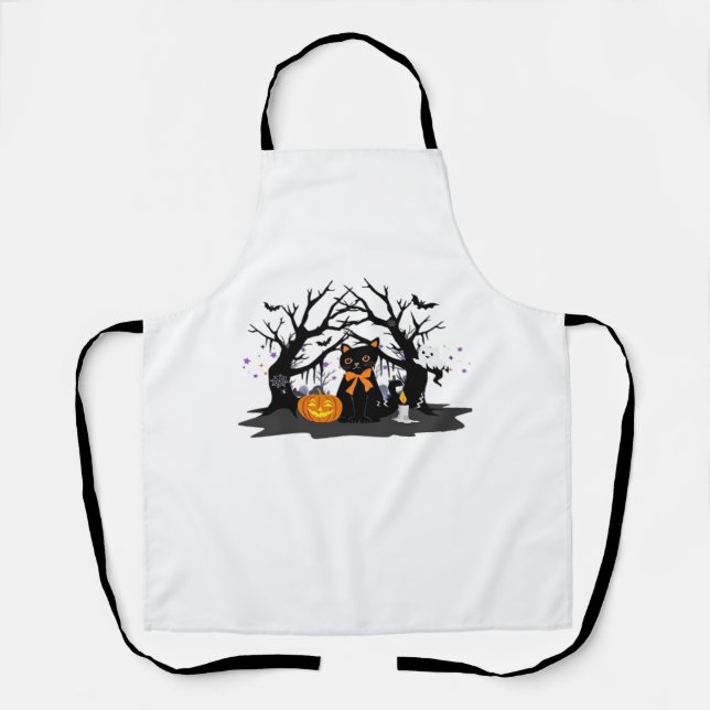 Spooky Paws & Pumpkin Halloween Nights Classic T-S Apron (Front)
