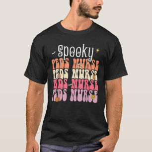 Spooky Peds Nurse Halloween Costume Retro Pediatri T-Shirt