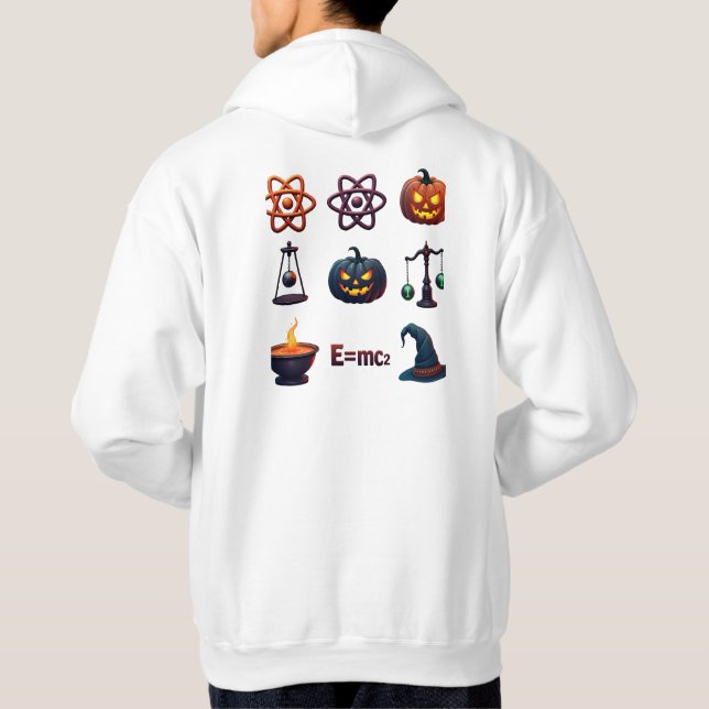 Spooky Physics Teacher Halloween - Witch with Scie Hoodie (Back)