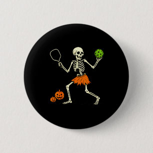 Spooky Pickleball Halloween Skeleton Costume Women 2 Inch Round Button