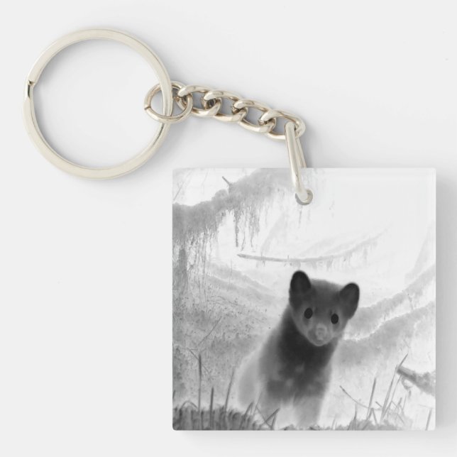 Spooky Pine Marten  Keychain (Front)