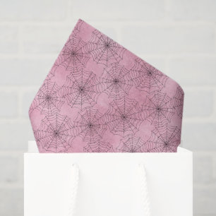 Spooky Pink and Black Spiderweb Tissue Paper