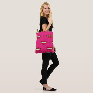 Spooky Pink Vampire Halloween  Tote Bag