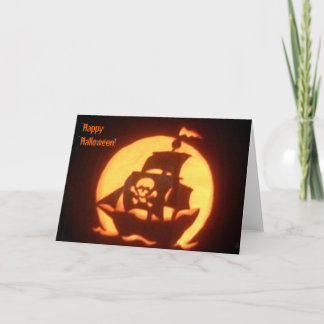 Spooky Pirate Ship Card