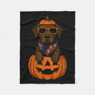 Spooky Plott Hound Pumpkin Halloween Dog Lover Fleece Blanket