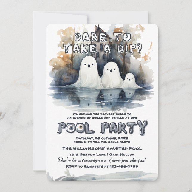 Spooky Pool Party Invitation (Front)