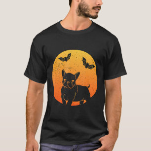Spooky Pug With Full Moon Bats Pug Shirt Halloween