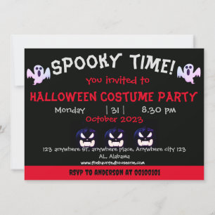 Spooky   pumpkin Adult halloween party invitatiton Invitation